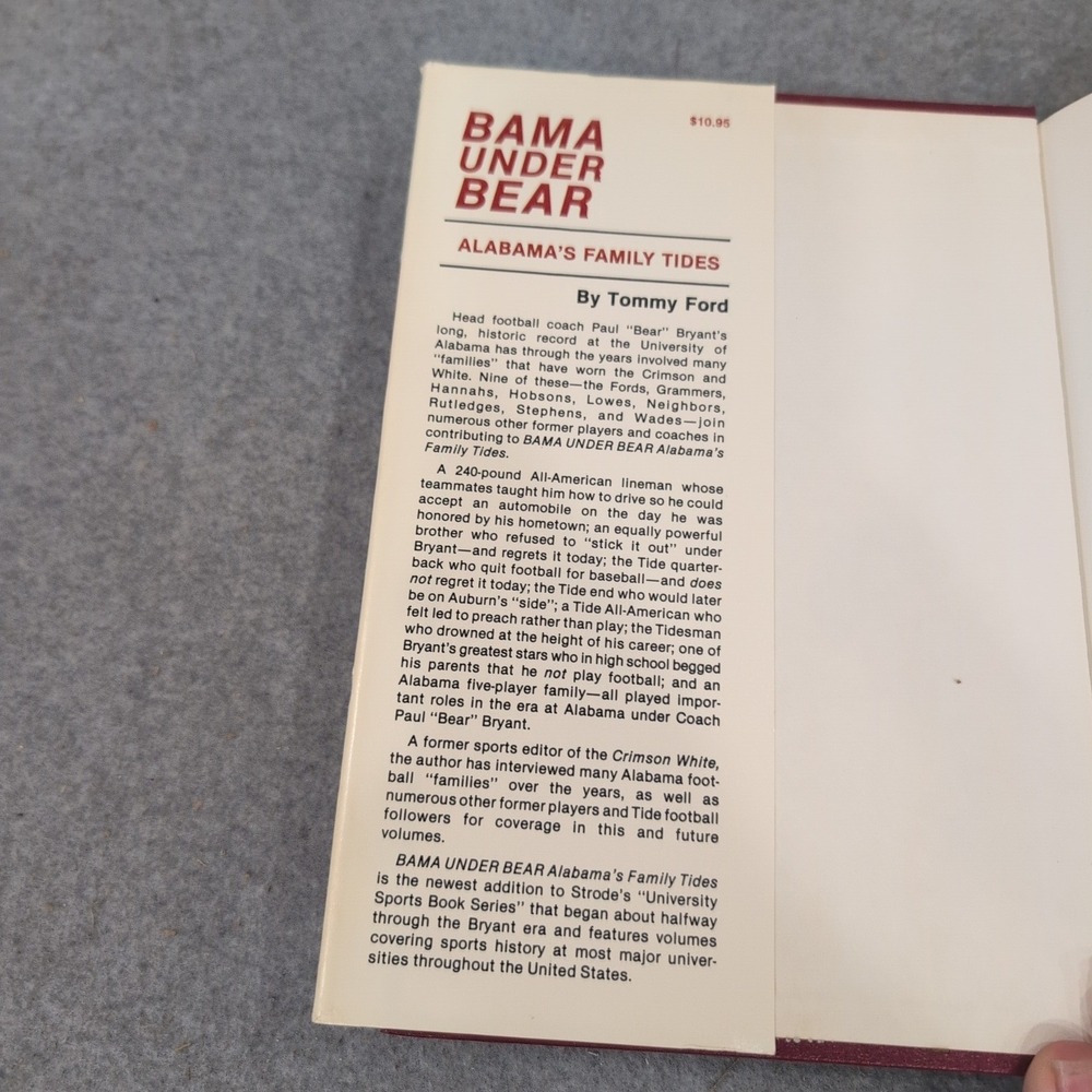 Bama Under Bear Alabama's Family Tides Tommy Ford Paul Bear Bryant 1982 Hardcvr - Picture 2 of 4
